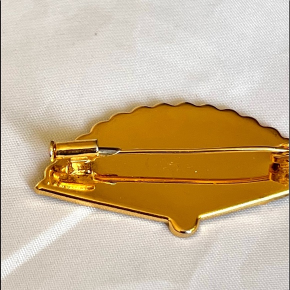 Damascene Fan Vintage with Trombone Clasp - Picture 5 of 7